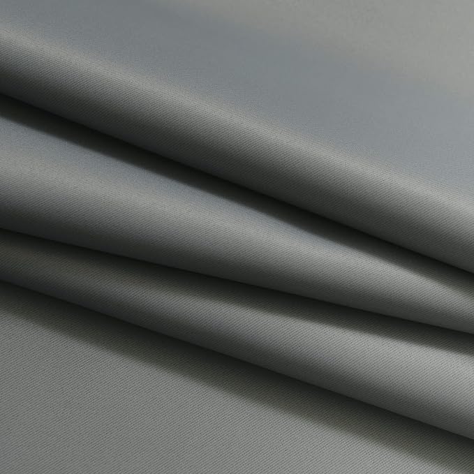 Yakamok 84 Inch Length Gray and Greyish White Gradient Color Ombre Curtains - Image 6