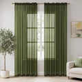 MIULEE 2 Panels Solid Color Sheer Window Curtains Elegant Window Voile by MIULEE