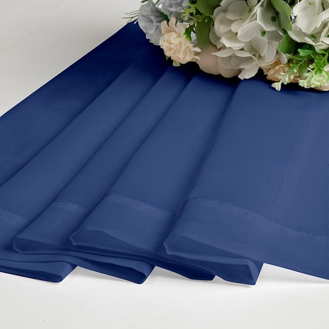 Lecloud Royal Blue Sheer Curtains 96 Inches Long 2 Panels, Farmhouse Voile - Image 7