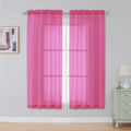Simplebrand Hot Pink Sheer Curtains 63 Inch Length 2 Panels, Rod Pocket Solid by Simplebrand