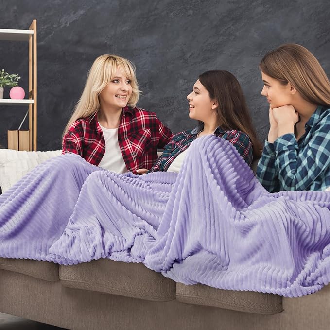 Buryeah 6 Pcs Flannel Throw Blanket Bulk 50 x 60 in Sleepover Blanket Outdoor - Image 5