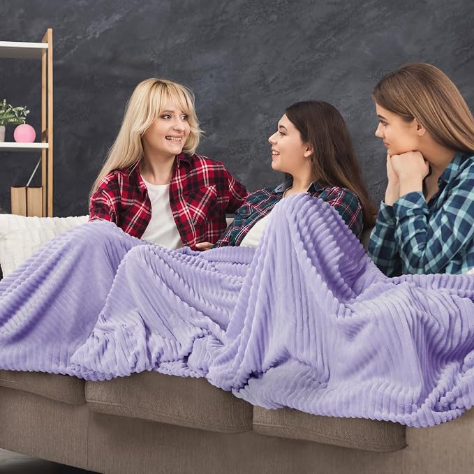 Buryeah 12 Pcs Flannel Throw Blanket Bulk 50 x 60 in Sleepover Blanket Outdoor - Image 4