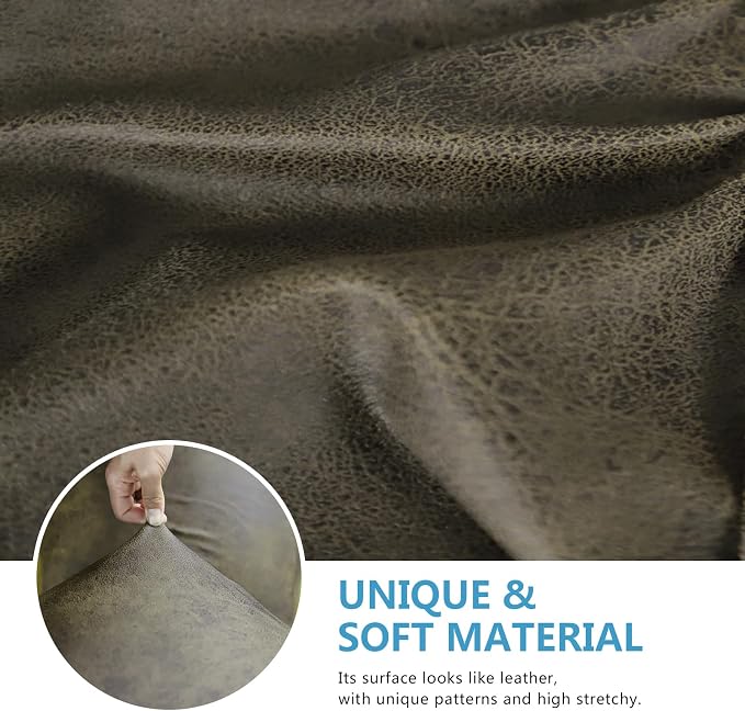 Leather Look Couch Cushion Covers Sofa Seat Slipcovers Sets Couches Furniture - Image 5