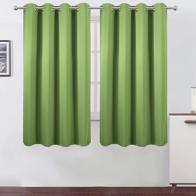 LEMOMO Blackout Curtains 52 x 63 inch/Light Green Curtains Set of 2 by Lemomo