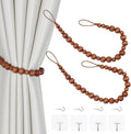OCIOLI 2 Pieces Curtain Tieback Wood Bead Curtain Tiebacks Curtain Holdbacks by OCIOLI