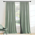 RYB HOME Auqa Velvet Curtains 84 inches Long, Room Darkening, Floor-Length by RYBHOME