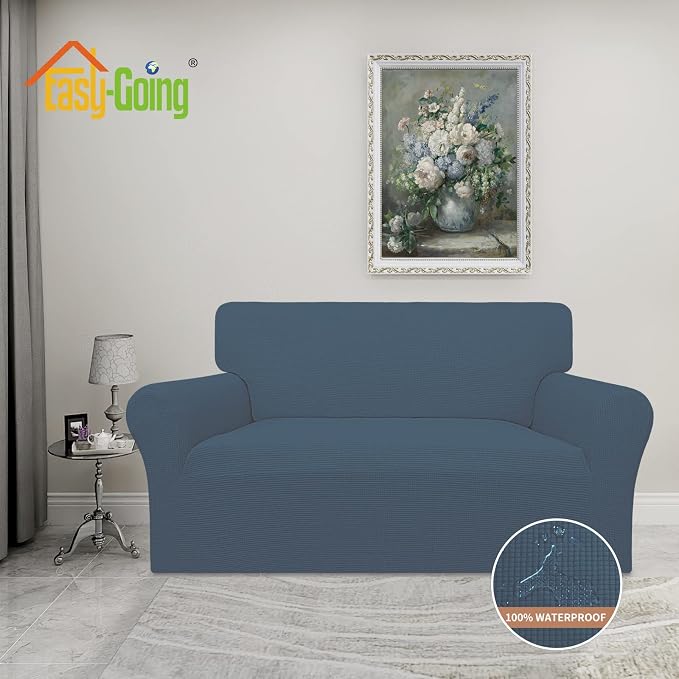 Easy-Going 100% Waterproof Oversized Loveseat Couch Cover, Dual Waterproof Sofa - Image 2