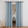 NICETOWN Stone Blue Linen Doorway Curtains 80 inches Long, Grommet Thick Linen by NICETOWN