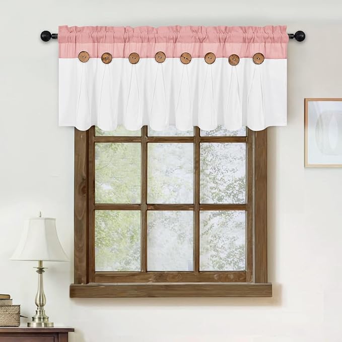 FRAMICS Farmhouse Valance Curtains, Boho Cotton Linen Kitchen Valance, Country - Image 6