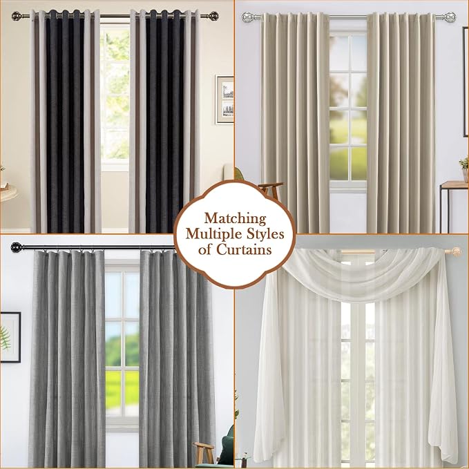 KAMANINA 1 Inch Curtain Rod Telescoping Single Drapery Rod 36 to 72 Inches - Image 9