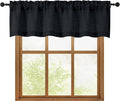 OWENIE Black Valances for Windows 1 Pcs, Light Filtering Textured Farmhouse by OWENIE