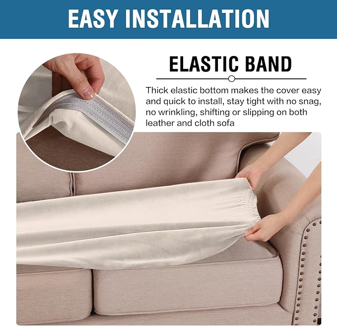 H.VERSAILTEX Velvet Stretch Individual Couch Cushion Cover Plush Slipcover - Image 4