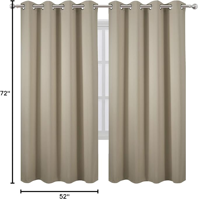 LEMOMO Beige Thermal Blackout Curtains/52 x 72 Inch/Set of 2 Panels Room - Image 10