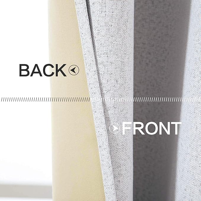 MIULEE White Blackout Curtains Linen Textured - Image 6