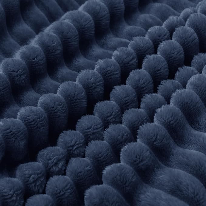 BEDELITE Fleece Throw Blanket for Couch – 3D Ribbed Jacquard Soft and Warm - Image 6