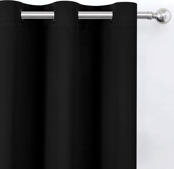 LEMOMO Black Thermal Blackout Curtains/52 x 95 Inch/Set of 2 Panels Room - Image 7