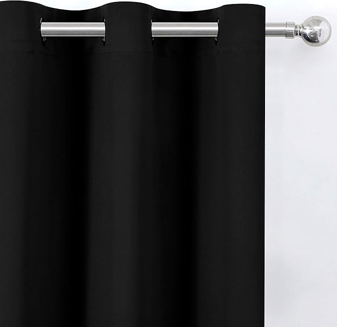 LEMOMO Blackout Curtains 42 x 63 inch/Black Curtains Set of 2 Panels/Thermal - Image 6