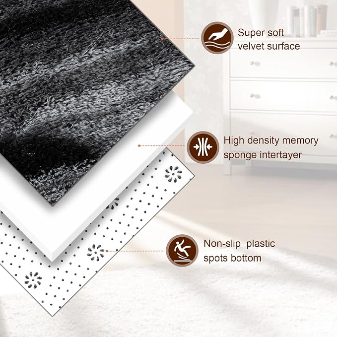 TWINNIS Super Soft Shaggy Rugs Fluffy Carpets, 4x5.9 Feet, Indoor Modern Plush - Image 2