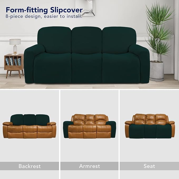 PureFit Super Stretch 3 Seats Recliner Sofa Couch Cover - Image 4
