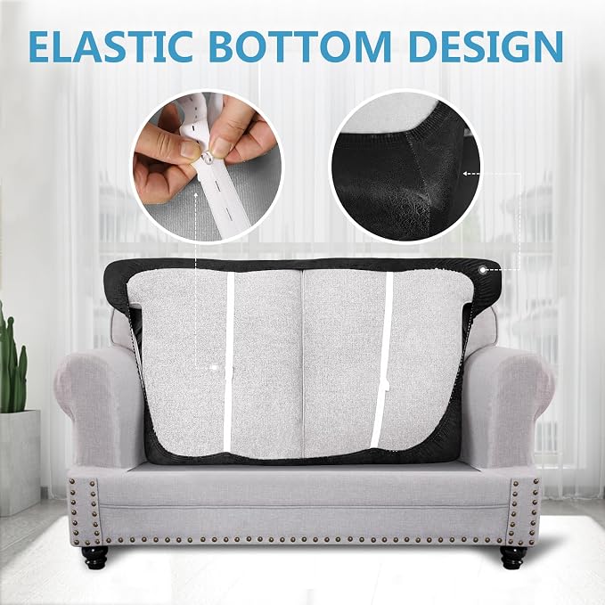 Leather Look Couch Cushion Covers Sofa Seat Slipcovers Sets Couches Furniture - Image 4