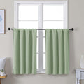 Simplebrand Ava Light Green Short 36 Inches Blackout Curtain 2 Panels Set by Simplebrand
