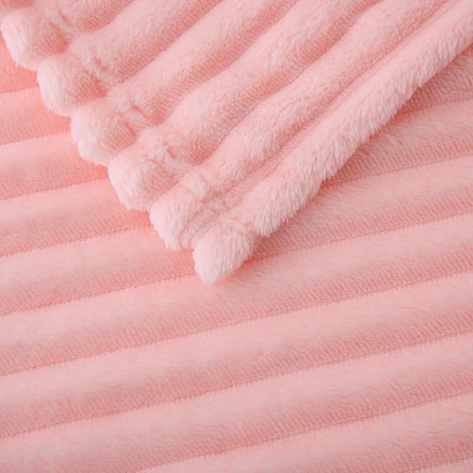 Light Pink Fleece Throw Blanket 50”×70” - Image 5
