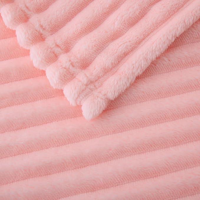 Valentines Day Decorations Light Pink Fleece Throw Blanket 50”×60” - Image 7