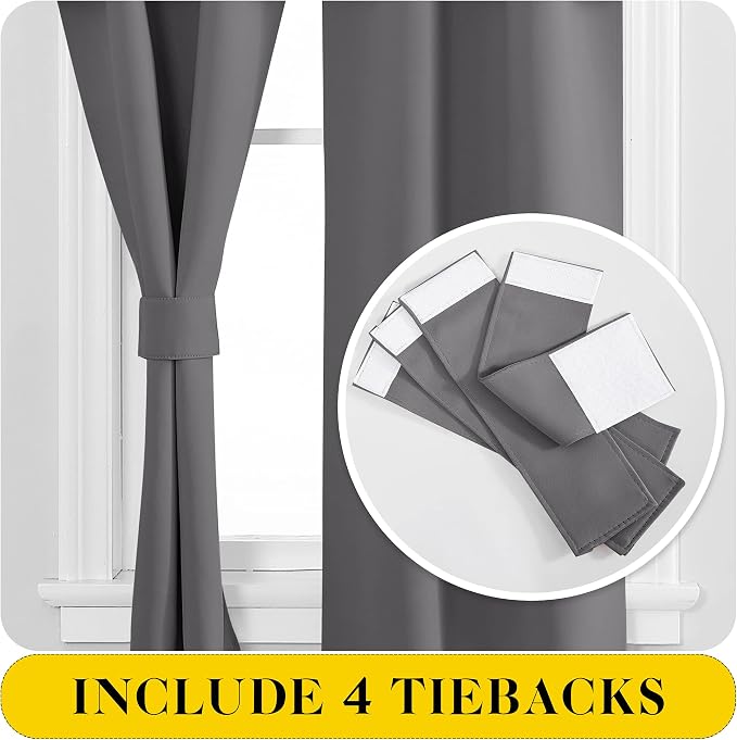 NICETOWN Short Curtains with Attached Valance - Image 4