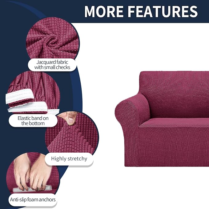 Cupuamon 2026 New Stretch Loveseat Sofa Slipcovers Couch Cover - Image 4