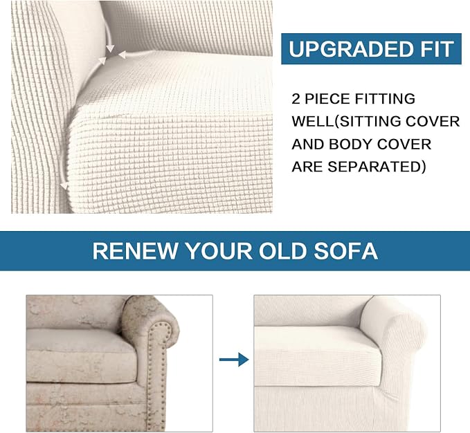 H.VERSAILTEX 2-Pieces Armchair Cover Chair Slipcovers - Image 8