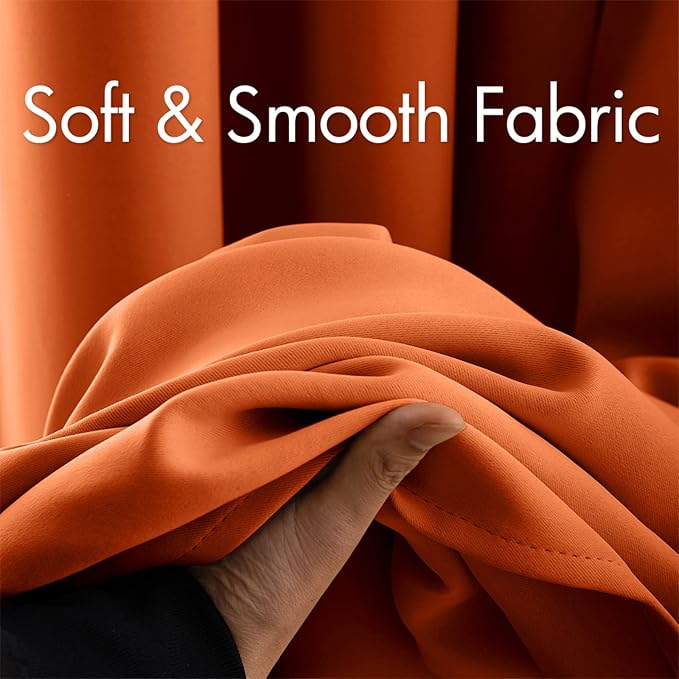 MIULEE 90" Long Blackout Curtains Room Darkening Thermal Insulated Fall Drapes - Image 3
