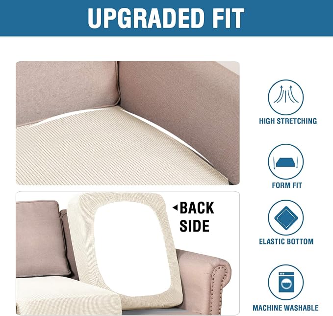 H.VERSAILTEX Super Stretch Individual Seat Cushion Covers Sofa Covers Couch - Image 6