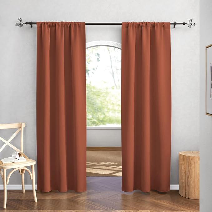 RYB HOME Blackout Curtains for Bedroom 84 inches Long 2 Panels Set, Privacy - Image 2