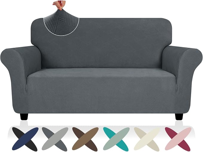 ZNSAYOTX Super Stretch Loveseat Covers, New Striped Love Seat Slipcover by ZNSAYOTX