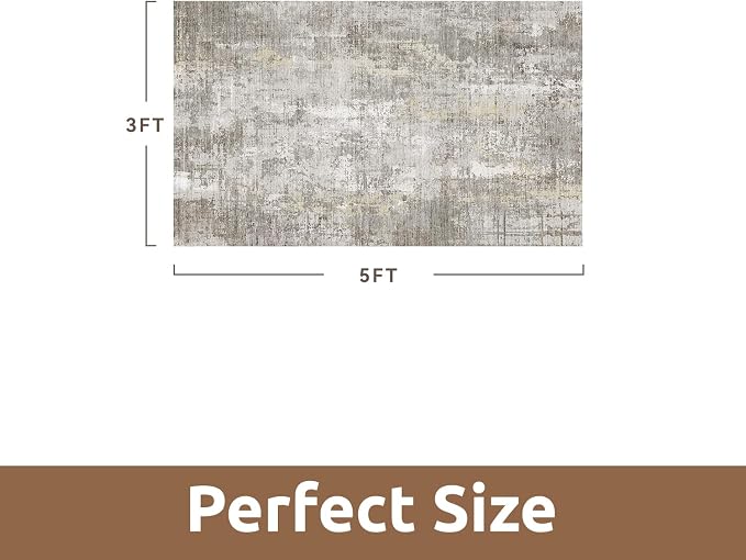 3 x 5 Rug Small Non Slip Area Rug Ultra Soft Machine Washable Low Pile Modern - Image 2