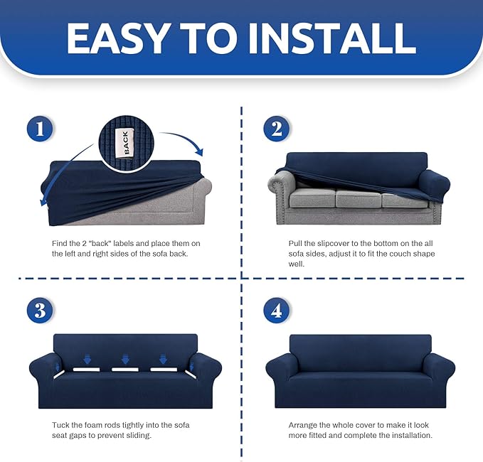 KEKUOU Stretch Sofa Cover Slipcover ，Couch Covers - Image 6