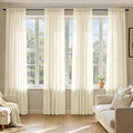 MIULEE Light Cream Sheer Curtains 90 Inches Long, 4 Panels Set, Light Filtering by MIULEE