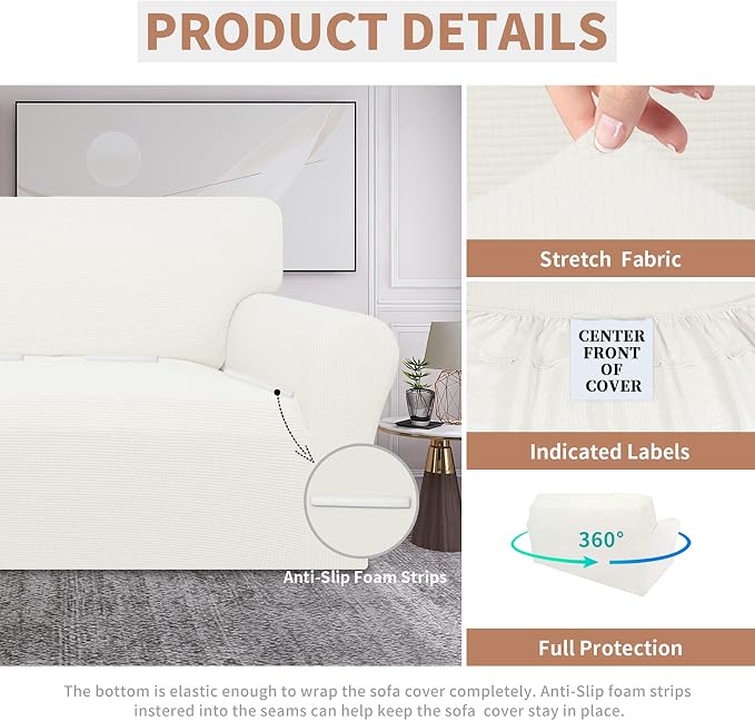 Easy-Going 100% Waterproof Oversized Loveseat Couch Cover, Dual Waterproof Sofa - Image 4