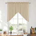 RYB HOME Faux Linen Blended 2 Panels Valance Window Topper Short Drapes Small by RYBHOME