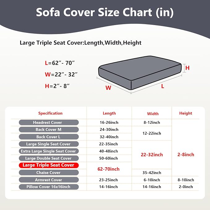 Couch Cushion Covers for Sofa Couch Covers Wear-Resistant Universal Sofa Cover - Image 3