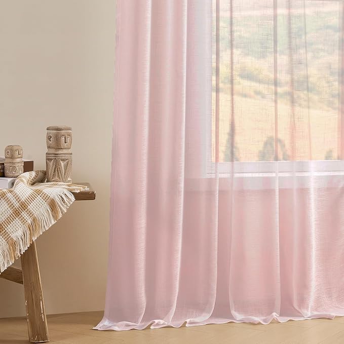 Joydeco Sheer Curtains 72 Inches Long, Window Curtains Privacy Assured - Image 6