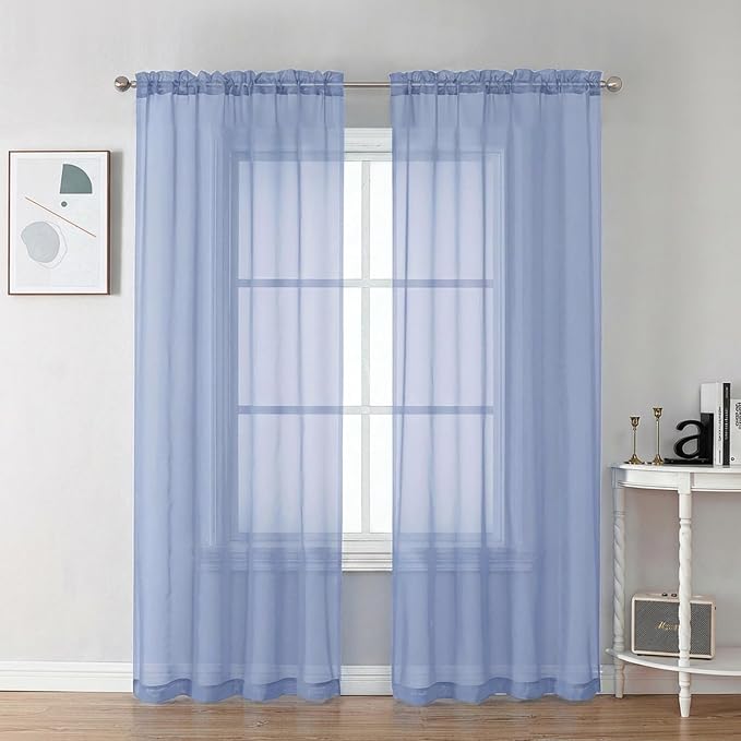 Chyhomenyc Sheer Curtains 72 Inch Length 2 Panels by Chyhomenyc