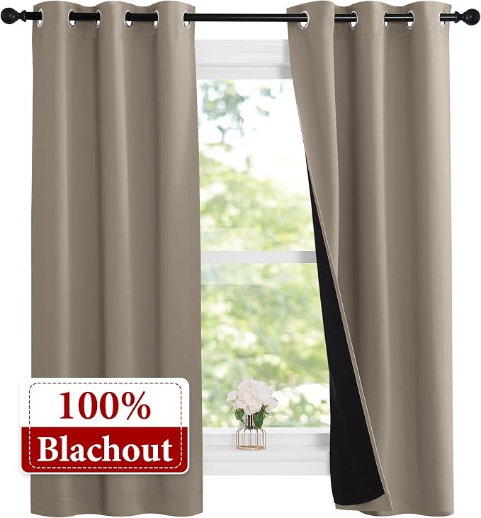NICETOWN 100% Blackout Short Curtains - Image 2