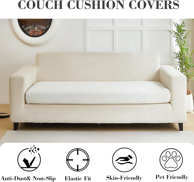 Couch Covers for 2 Cushion Sofa Pet Friendly Couch Cushion Covers Universal - Image 3