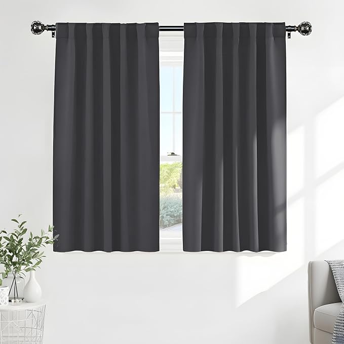 Pony Dance Short Blackout Curtain Panels by PONYDANCE