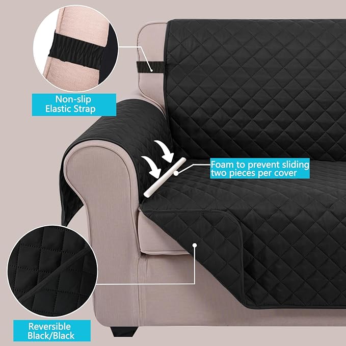 U-NICE HOME Recliner Chair Covers Reversible Quilted Water Repellent Pet - Image 3