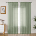 Gwine Sage Green Sheer Curtains 96 Inches Long 2 Panels, Elegant Window by Gwine