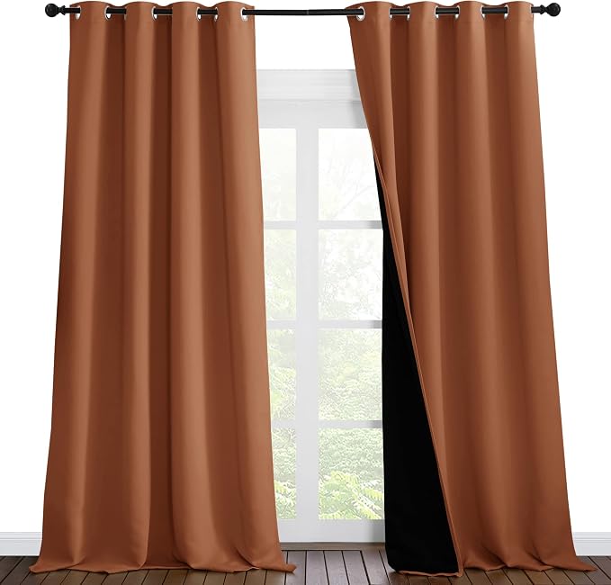 NICETOWN Full Shading Curtains for Windows, Super Heavy-Duty Black Lined by NICETOWN