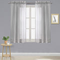 DWCN Grey Sheer Curtains Semi Transparent Voile Rod Pocket Curtains by DWCN