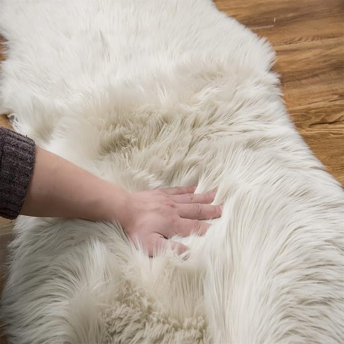 EasyJoy Ultra Soft Fluffy Shaggy Area Rug Faux Fur Rug Chair Cover Seat Pad - Image 6